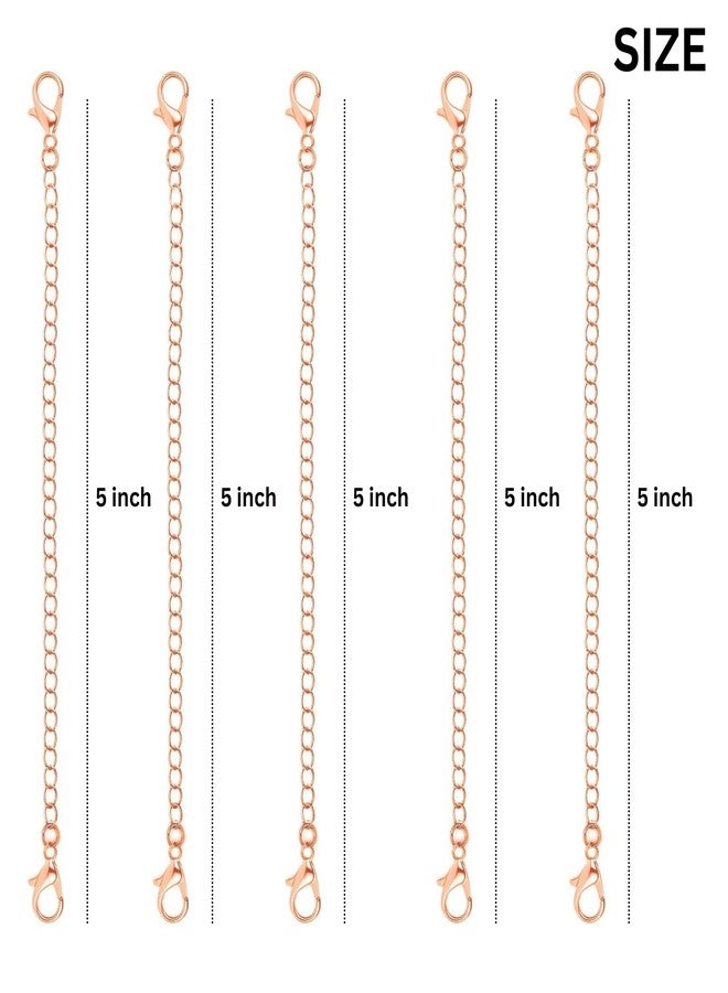 ST logo Hanging Tree Women Rose Gold Girl Boy & Men Jewellery Making Extender for Chain Set Bracelet Pendant & Necklace Adjustable Extension 10 Pcs Pack (5 inch) - Image 2